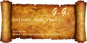 Gallusz Györgyi névjegykártya